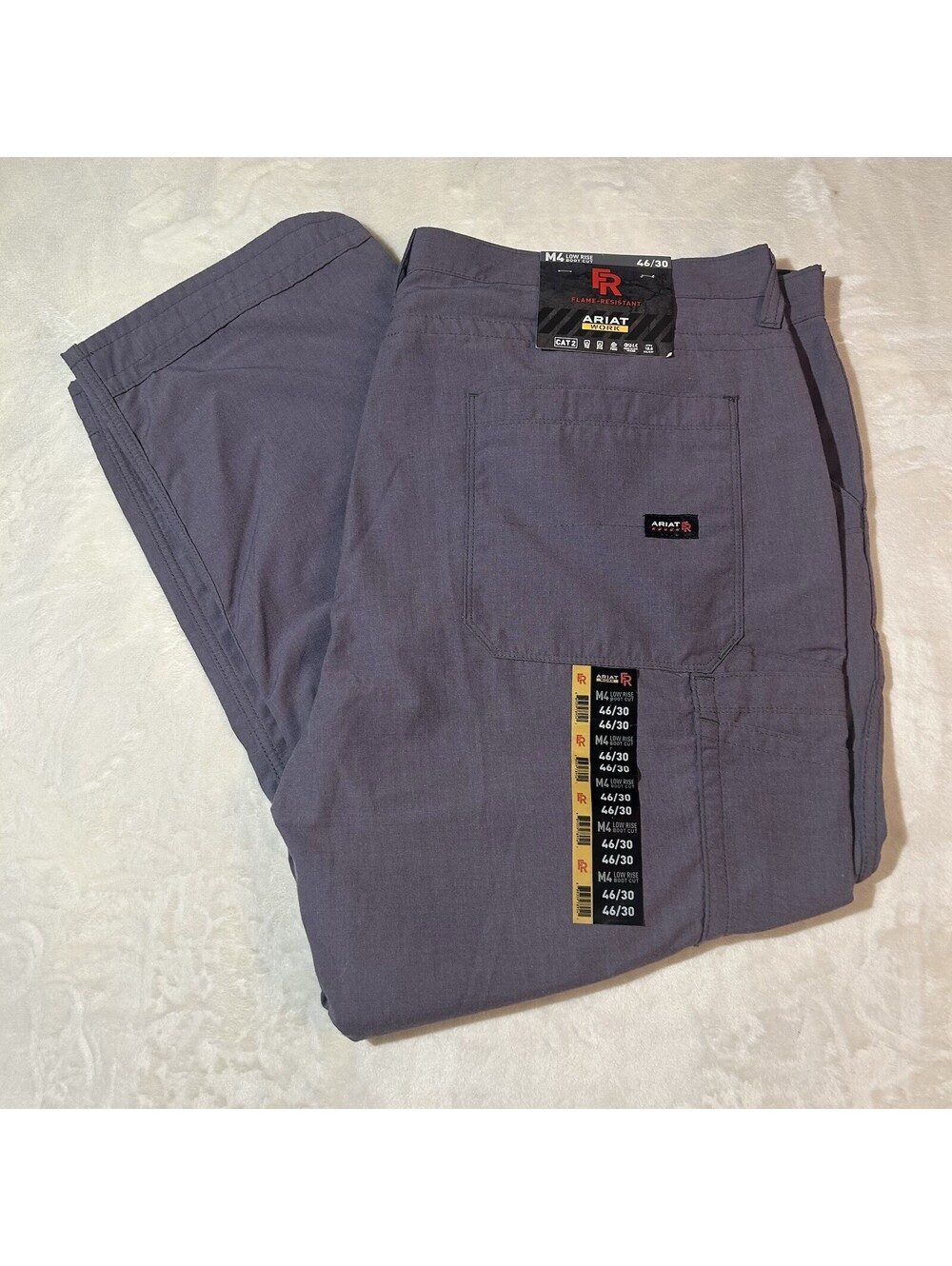 Ariat M4 FR Work Pants 46x30 Gray Low Rise Boot Cut CAT 2 Flame Resistant